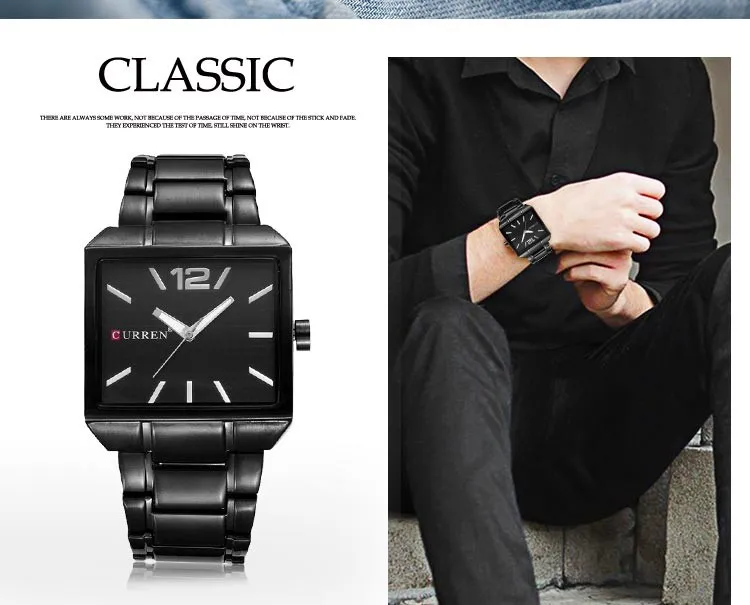 Currenm8132ブランド時計メンズファッション時計スクエアケースクォーツ時計2色腕時計 Buy Fashion Watches Curren Men S Watch Square Case Watches Product On Alibaba Com