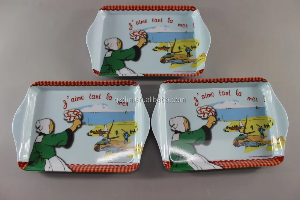 melamine serving tray and cup set