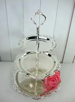Silver Plated 3 Tier Cake Stand Plate Silver Plated 3 Tier Cake Stand