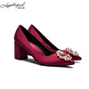 2019 Custom Shoes Pearl Block High Heels Wedding Party Shoes For Women