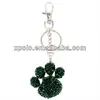 Total Length: 5.25" Long * 2.5" Crystal Paw Print * Silvertone Keyring and Lobster Claw Clasp * Lead Safe