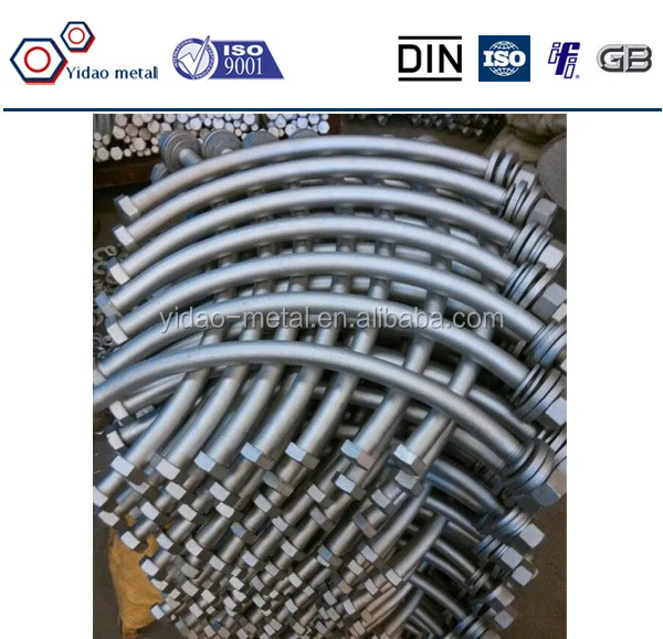 Railway High Tensile Special Bolts Long Tunnel Curve Bolts,Curved