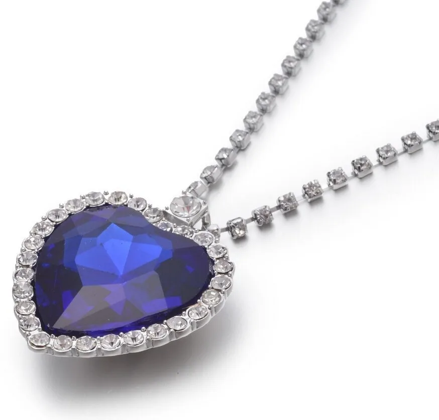 2017 Fancy Titanic Crystal Heart Of Ocean Blue Sapphire Necklace (pes3-227)  - Buy Mãi Mãi Tình Yêu Câu Chuyện Bán Buôn Giá Rẻ Giá,S925 Sterling Silver  Bạc Bằng Đồng Đồng Trang Phục