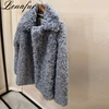 Women Winter Autumn Curly Faux Mongolian Sheep Wool Jacket,Fake Mongolian Lamb Wool Fur Jacket Coat for Women