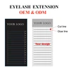 Private label personal logo name eyelash extension ODM OEM random size customize lash extension with custom brand name