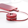 Multi 1M 10ft Micro USB Charger Flat Ribbon 2 in 1 USB Cable for Asus 5 5s Mi Samsung Android Mobile Phone