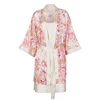 100% silk nightgown robe set sexy pajamas woman two piece nightwear floral robe femme