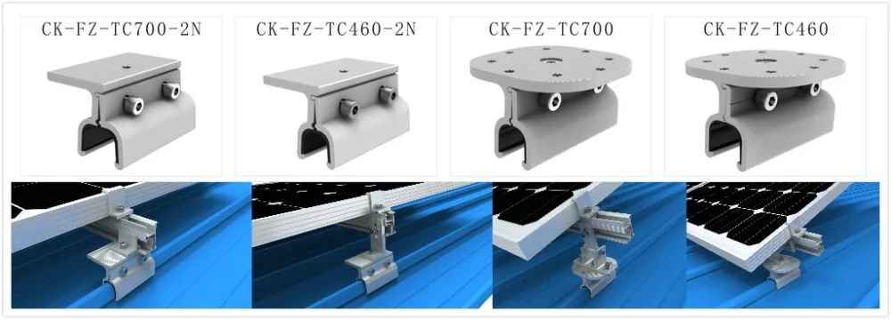 Aluminium Pv Mounting Solar Panel Clamps For Sheet Metal Lysaght Klip ...