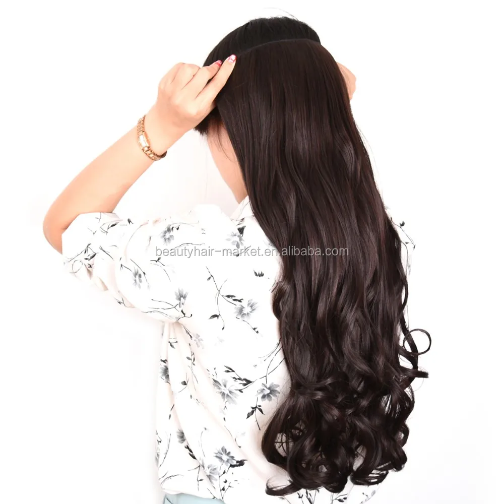 2016 New Design No Shed Different Synthetic Hair Weaves On Clips