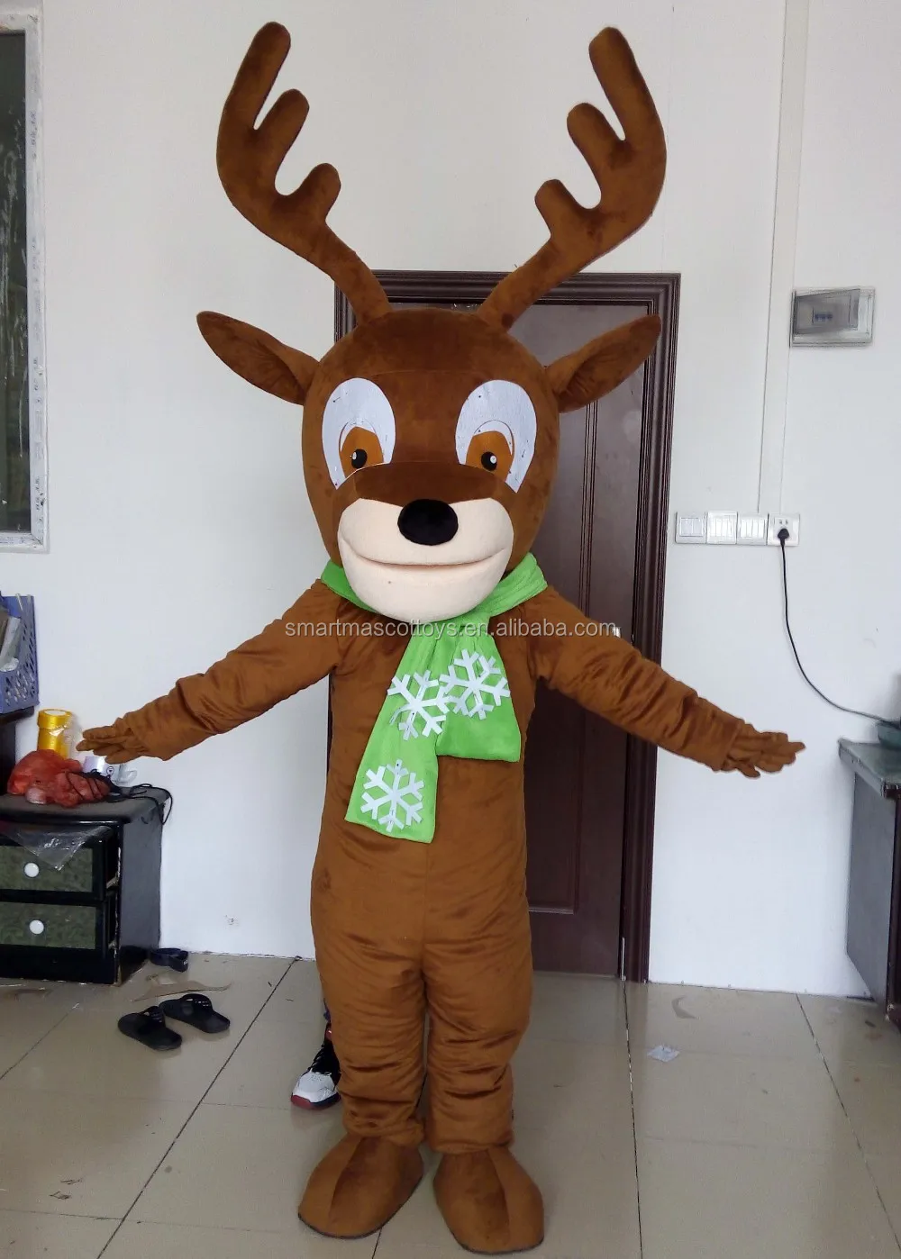 Popular Fancy Dress Adult Deer Mascot Costumes Plush Deer Mascot ...