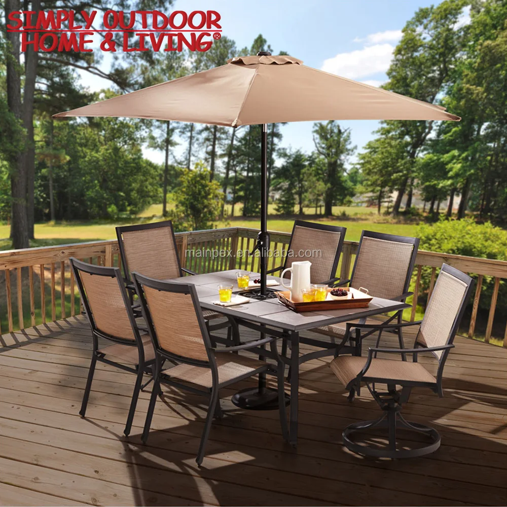 Patio Dining Furniture 6 Seaters Ceramic Tiles Square Table Patio Dining Furniture 6 Seaters Ceramic Tiles Square Table