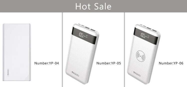 Yesido High Capacity Powerbank Dual Usb Port Mobile Phone 10000Mab Power Bank Portable