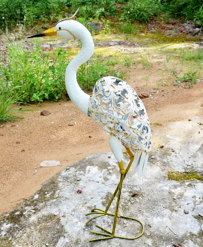 metal crane bird life size garden statues - buy life size garden