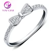 Luxury Diamond Elegant Silver Rings Bow Knot Cute Ring For Girls China