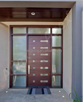 Solid Teak Wood Front Door Modern Design Wood Screen Door Wood