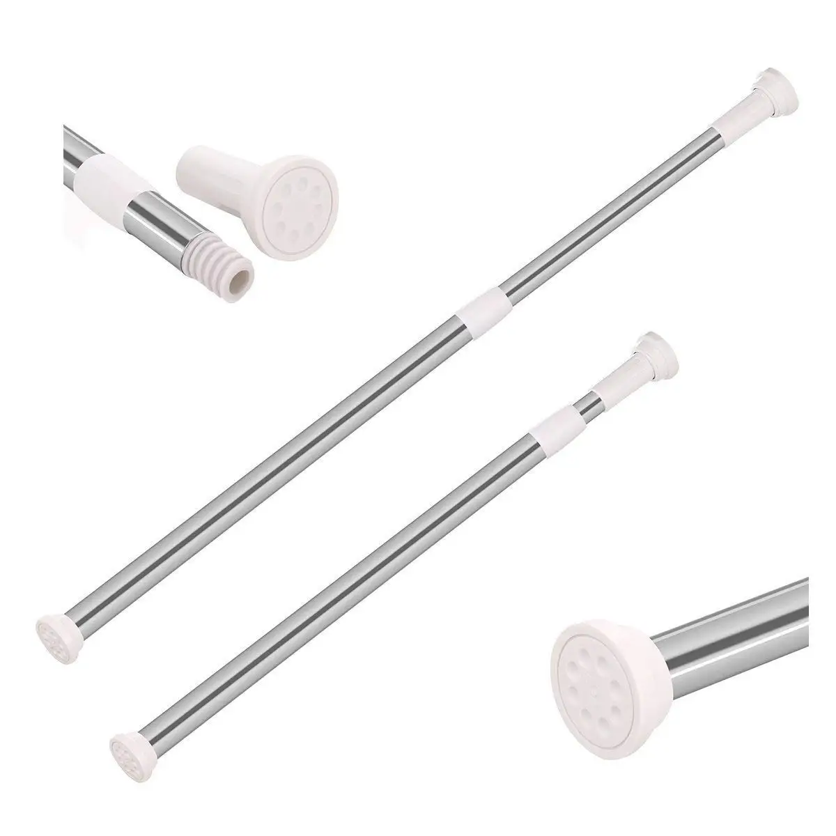 Qjmax Amazon Adjustable Rod Spring Easy Installation Tension Shower Rod
