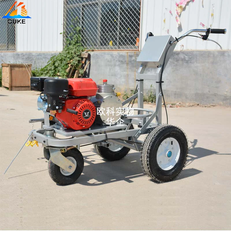 Hand push double nozzle cold paint road marking machine for sale