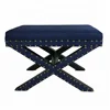 Living Room Rurnitures Polyester Fabric Covered X Leg Footstool