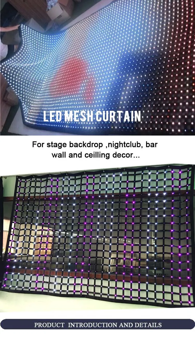 Programmable Led Christmas Lights Transparent /mesh Video Led Wall Led