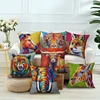 Colour art paintings animal patterns cotton linen hug pillow
