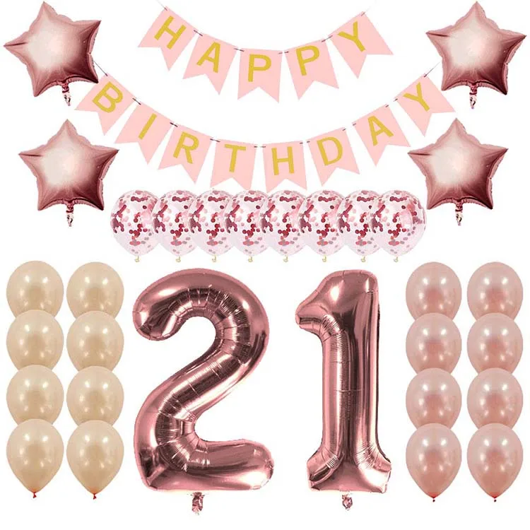 Rose Gold 21st Birthday Decorations Party Supplies Gifts For Her