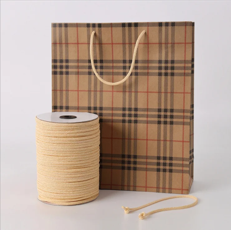 Ecofriendly Paper Gift Bag Twisted Cord Handle Recycle 3mm Bag String