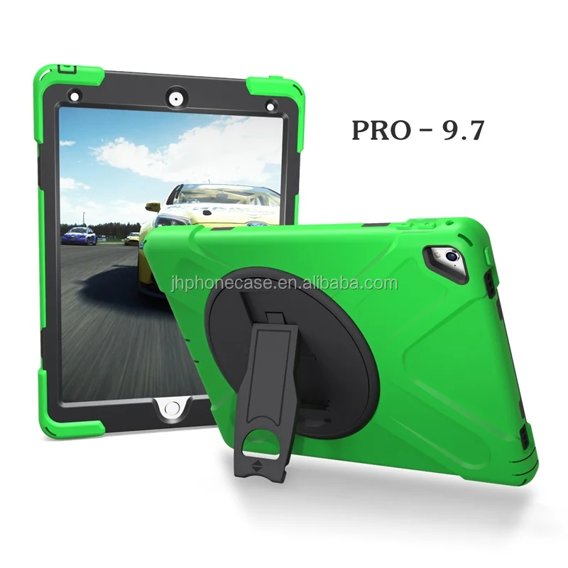 Hardプラスチックスイベルスタンドケースipadためプロ9 7ケースデュアル層の子供安全タブレットカバー Buy Ipad のプロ 9 7 ケース子供安全タブレットカバー Apple の Ipad ケース 9 7 スイベルスタンド 回転 360 度スタンドケースのための Ipad 9 7 シリコーン
