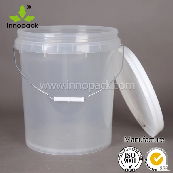 20l Transparent Pp De Qualité Alimentaire Seau Avec Couvercle Étanche
