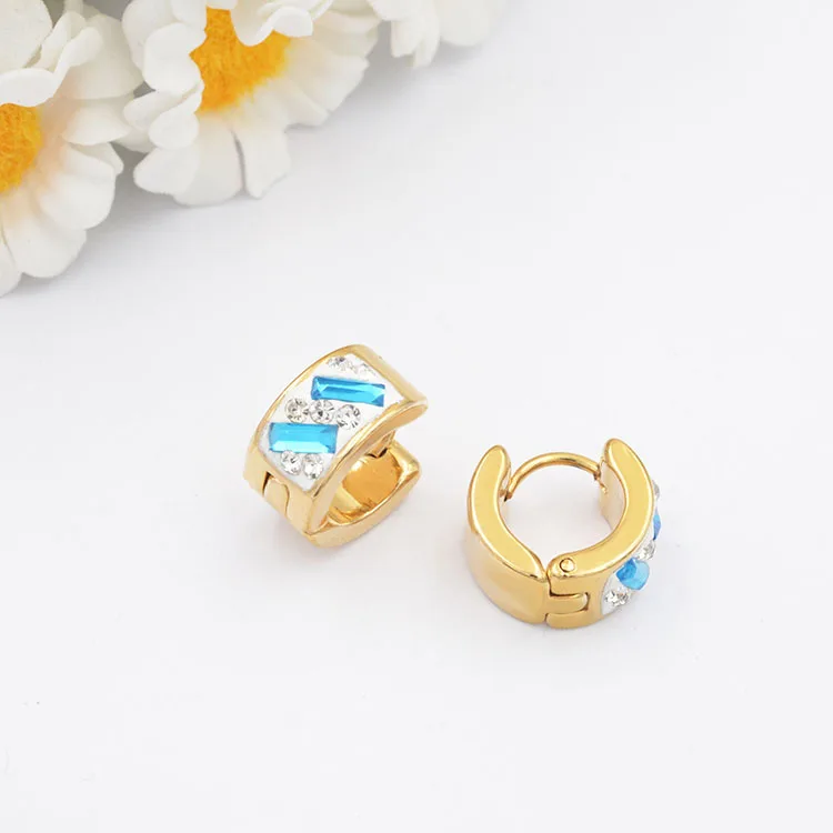 Wholesale Stainless Steel Self Piercing Hoop Gem Earring Buy Gem