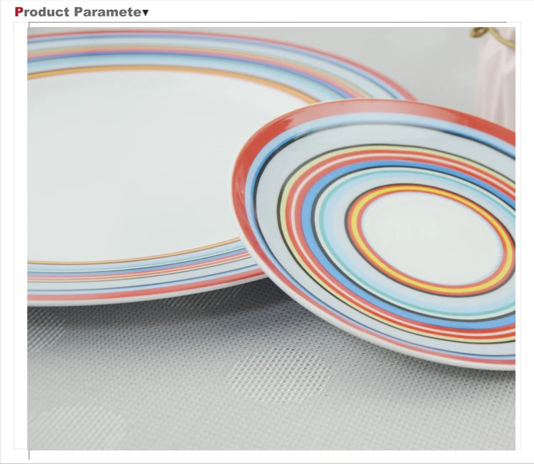 Wholesale Print Ceramic Dinner Dishes Plates Set Porcelain Dinner Plate