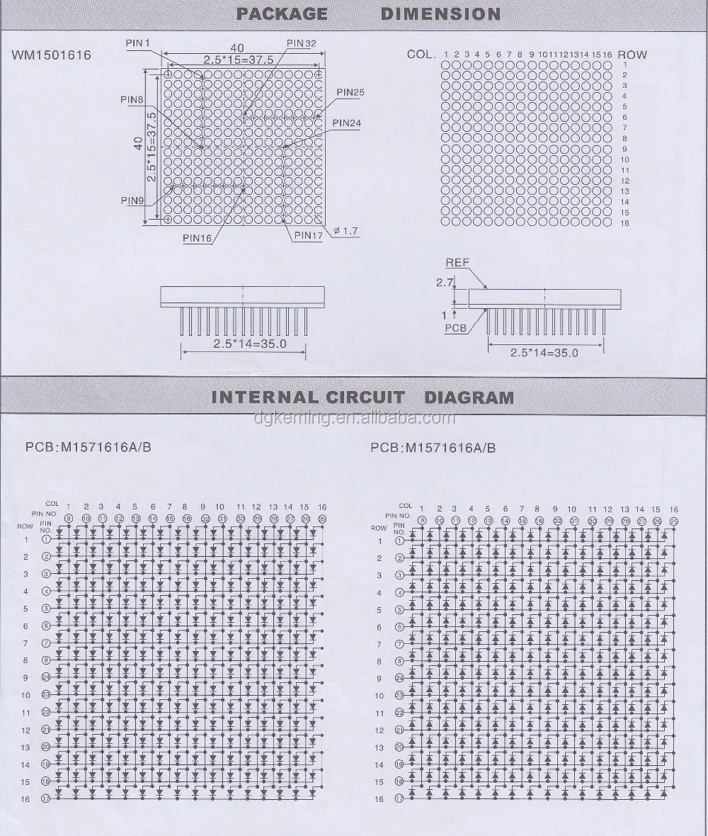 16x16 led matrix display 16x16 dot matrix China LED Manufacturer