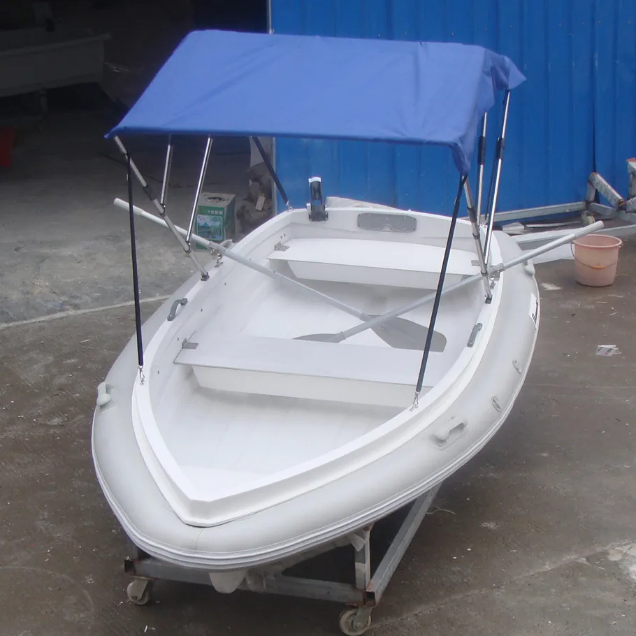 2.7m Small Dinghy Fiberglass Fishing Boat Rowing Boat With Air Tube 