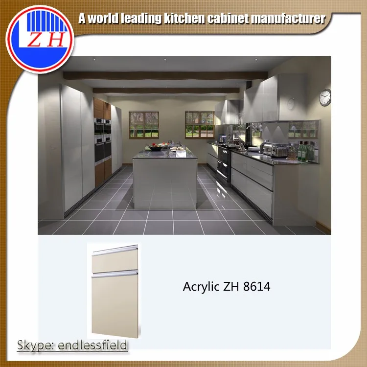 European Style New Model Fiber Kitchen For Apartment Project