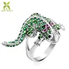 Green crystal animal shaped rings gay men rings jewelry wholesale