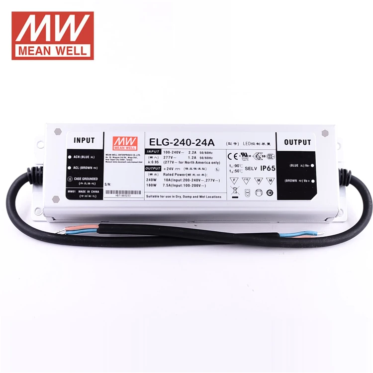 Original Meanwell Elg24024a 240w 24v/10a Ip65 Acdc Io And Vo