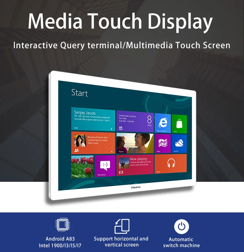 Small wall mount lcd 10 point capacitive touch screen monitor with factory price