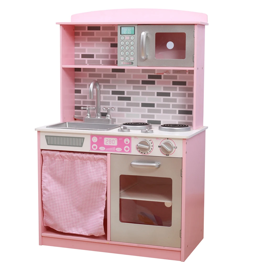 Pink Medium Scale Mdf Toy Kitchen With Sink And FaucetBest