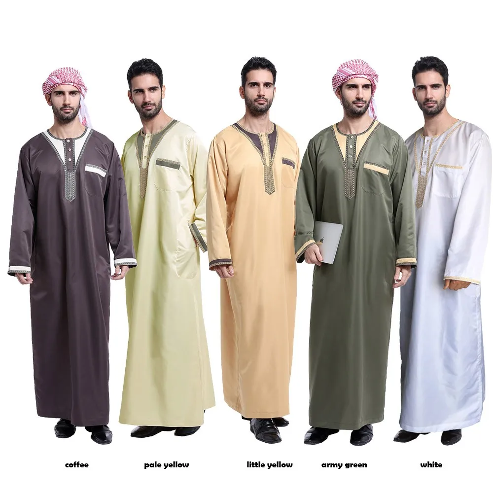 Stock Item Hot Selling Dubai Arabic Mens Kaftan Jilbab Arbric Men Jubba ...