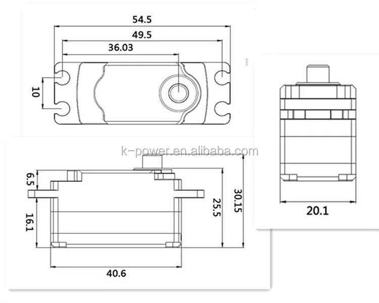 K-power HB1106 10kg rc low profile servo/rc car servo