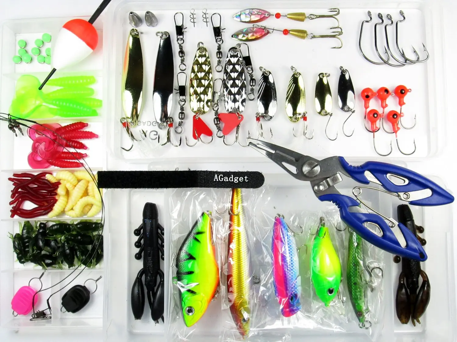 MonkeyJack 30Pcs Mixed Fishing Metal Lures Colorful Casting Fishing Spoons Tackle Kit for Salmon Bass Trout