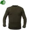 Army green knitted mens military pullover for winter 100% Wool Police Sweater