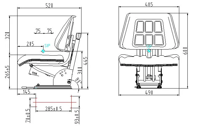 Shock absorption mechanical suspension tractor seat