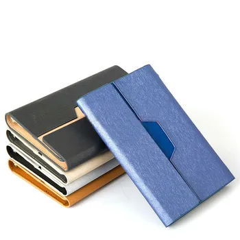 Tri Folding Leather Notebook Hidden Magnetic Closure Three Fold ...