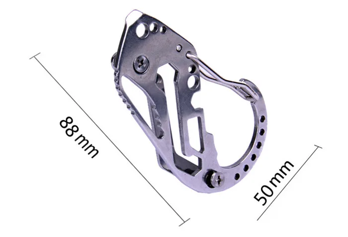 Multifunction Belt Guard Tool Buckle Chain Portable Carabiner Steel 