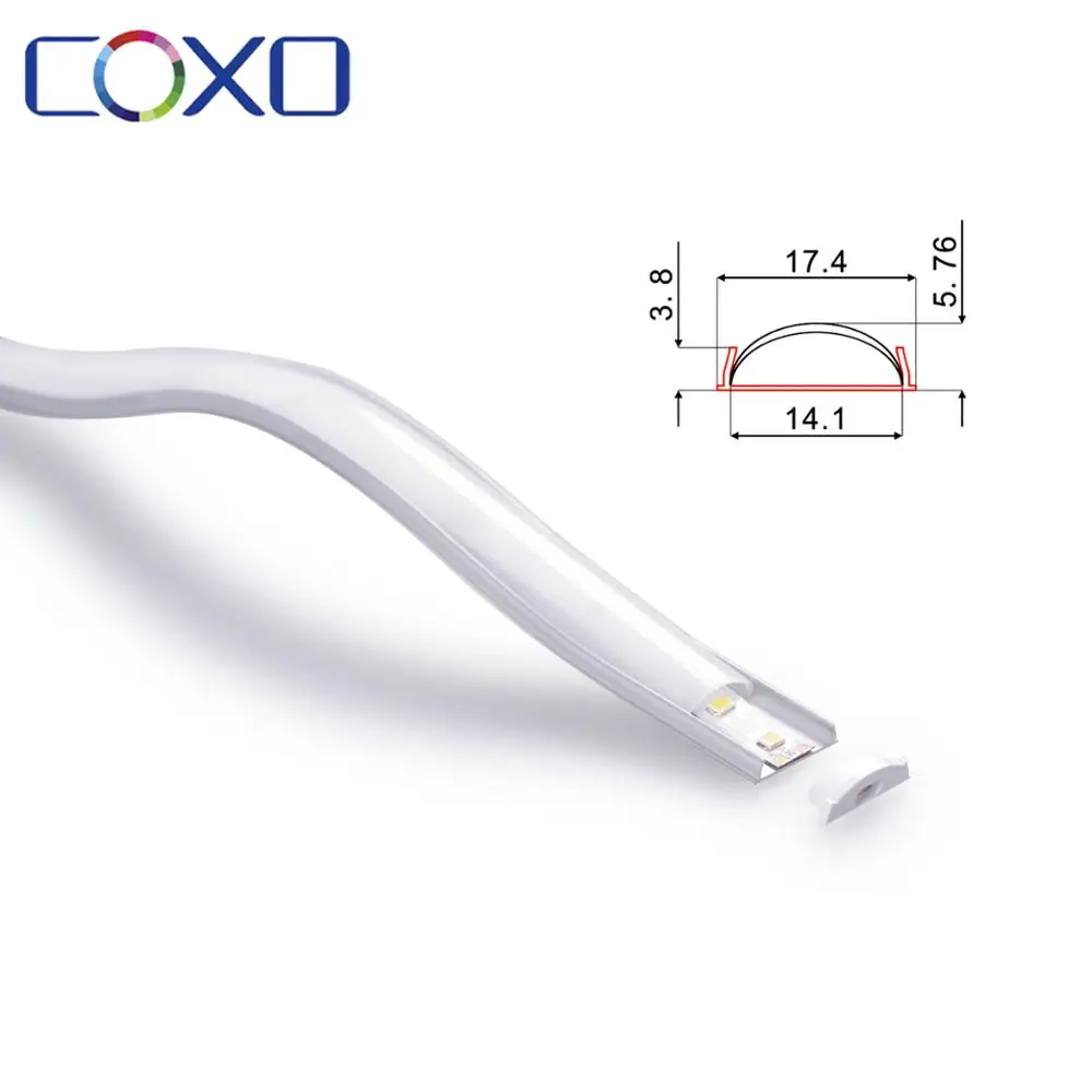 China Bendable Extrusion Curved LED Flexible Aluminum Profile Channel 18mm Wide