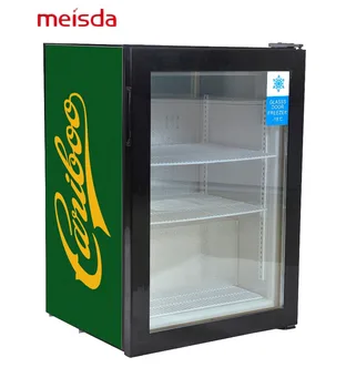 small freezer with glass door