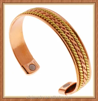 Large Heavy Copper Healing Bracelet 3 Metals Formula For Balance Large Heavy Copper Healing Bracelet 3 Metals Formula For Balance