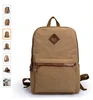 Fashion top quality brown canvas laptop backpack for teenagers