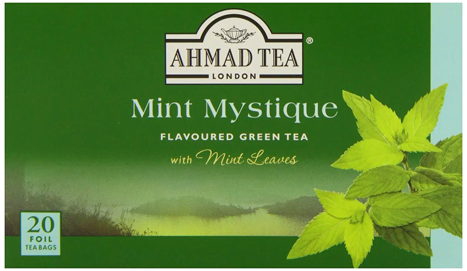 Черный чай в зеленой упаковке. Ahmad Green Mint большая упаковка. Mint Green Tea Ahmad. Ahmad Tea Mint Mystique. Ahmad Tea Green Tea.