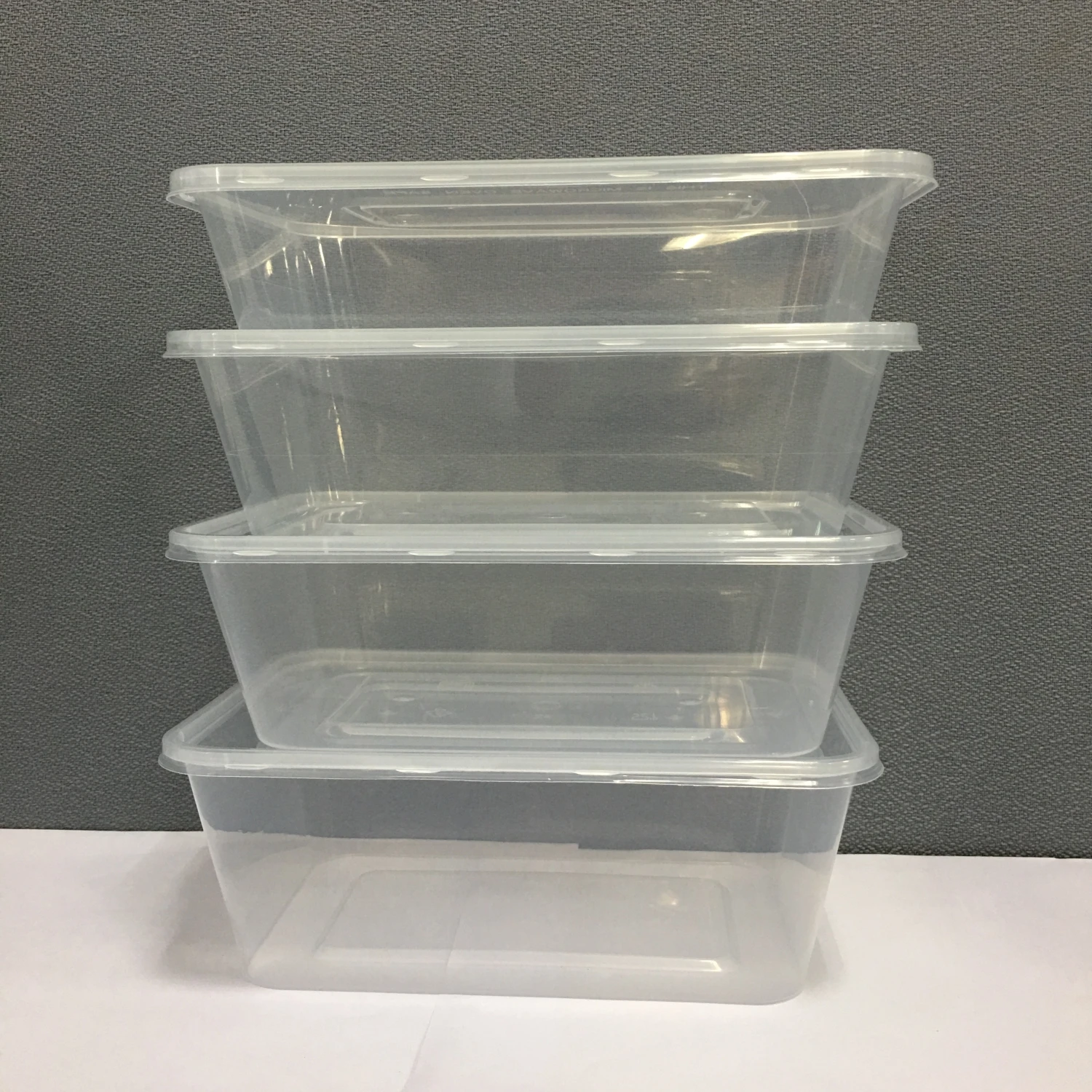 2019 Hot Sale Bpa Free 650ml Disposable Rectangular Plastic Food